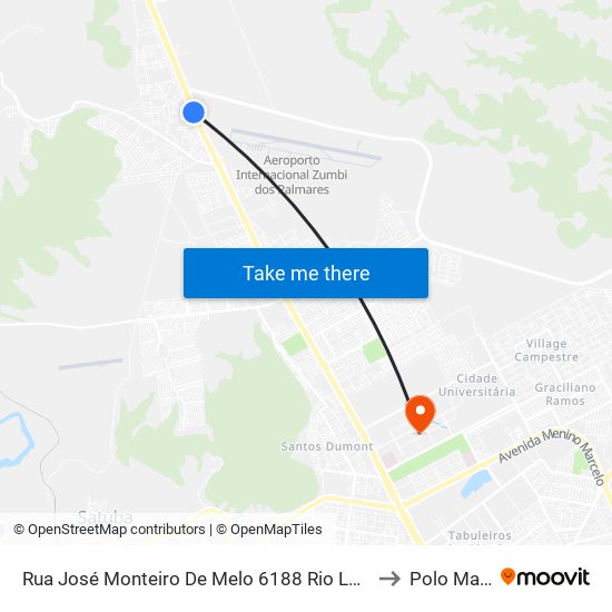 Rua José Monteiro De Melo 6188 Rio Largo - Alagoas 57100-000 Brasil to Polo Maceió Ead map