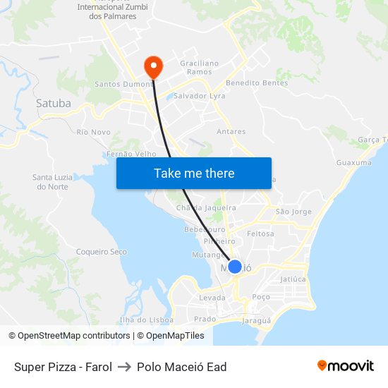 Super Pizza - Farol to Polo Maceió Ead map