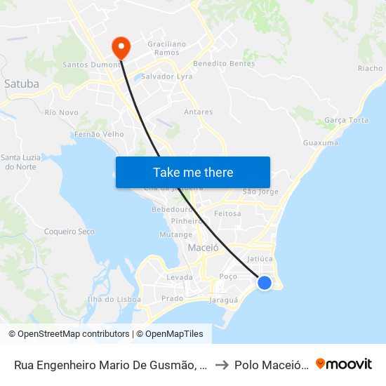 Rua Engenheiro Mario De Gusmão, 596-650 to Polo Maceió Ead map