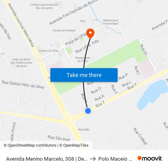 Avenida Menino Marcelo, 308 | Detran to Polo Maceió Ead map