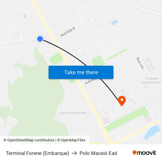 Terminal Forene (Embarque) to Polo Maceió Ead map