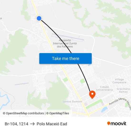 Br-104, 1214 to Polo Maceió Ead map