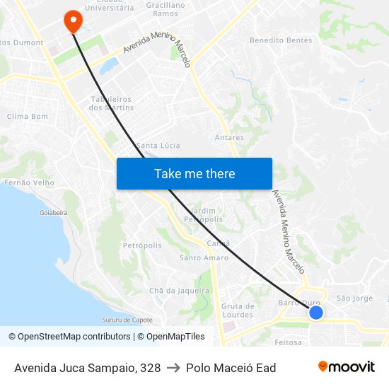 Avenida Juca Sampaio, 328 to Polo Maceió Ead map