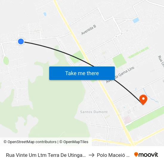 Rua Vinte Um Ltm Terra De Utinga, 219 to Polo Maceió Ead map