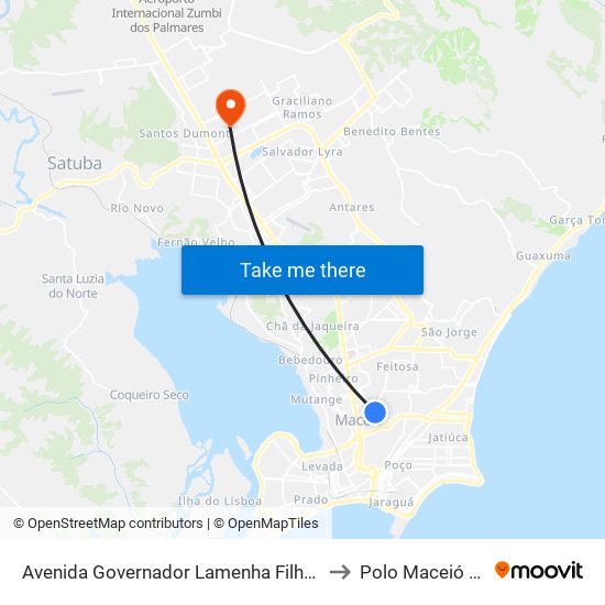 Avenida Governador Lamenha Filho, 205 to Polo Maceió Ead map