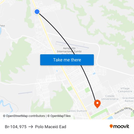 Br-104, 975 to Polo Maceió Ead map