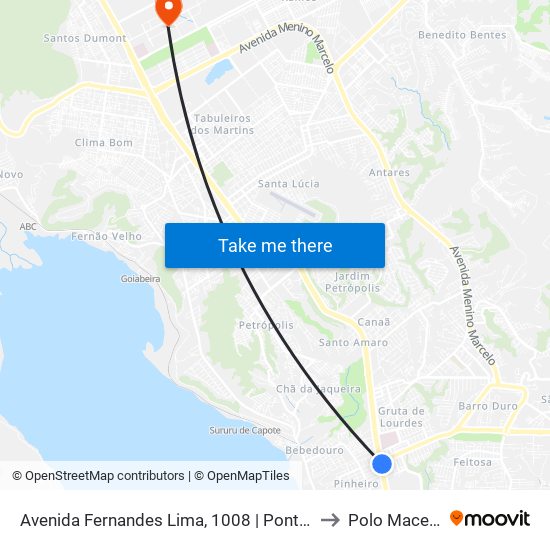 Avenida Fernandes Lima, 1008 | Ponto Metropolitano to Polo Maceió Ead map