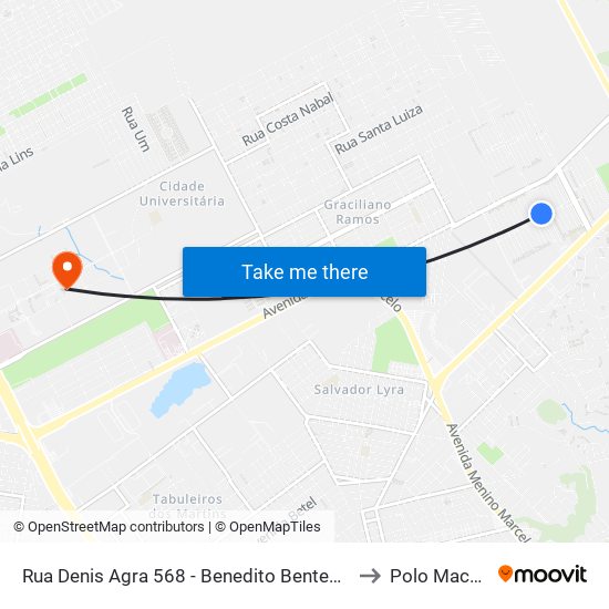 Rua Denis Agra 568 - Benedito Bentes Maceió - Al Brasil to Polo Maceió Ead map