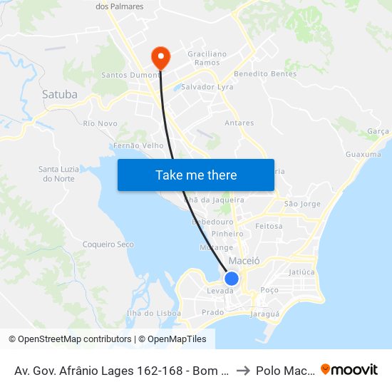 Av. Gov. Afrânio Lages 162-168 - Bom Parto Maceió - Al Brasil to Polo Maceió Ead map