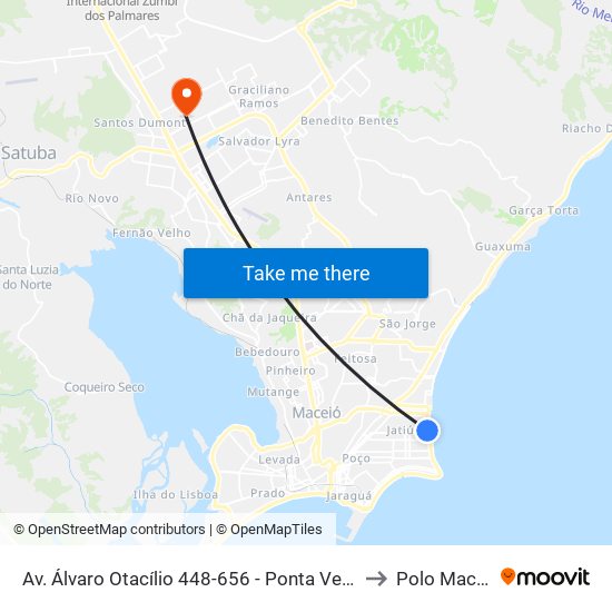 Av. Álvaro Otacílio 448-656 - Ponta Verde Maceió - Al Brasil to Polo Maceió Ead map