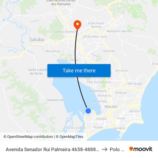 Avenida Senador Rui Palmeira 4658-4888 - Levada Maceió - Al República Federativa Do Brasil to Polo Maceió Ead map