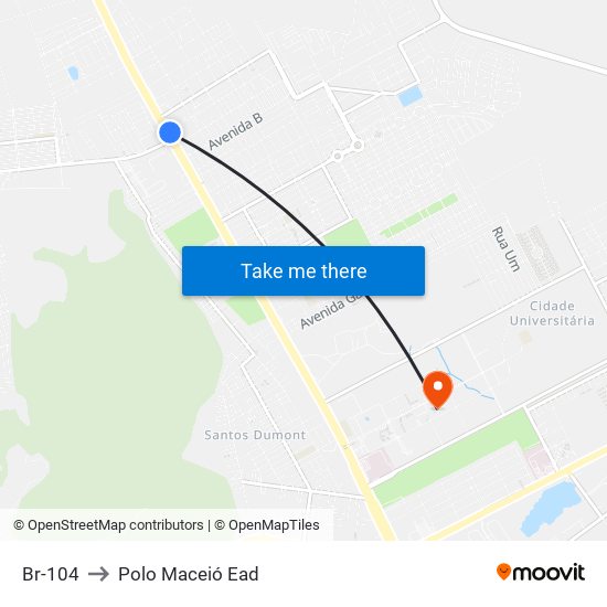 Br-104 to Polo Maceió Ead map