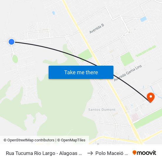 Rua Tucuma Rio Largo - Alagoas Brasil to Polo Maceió Ead map