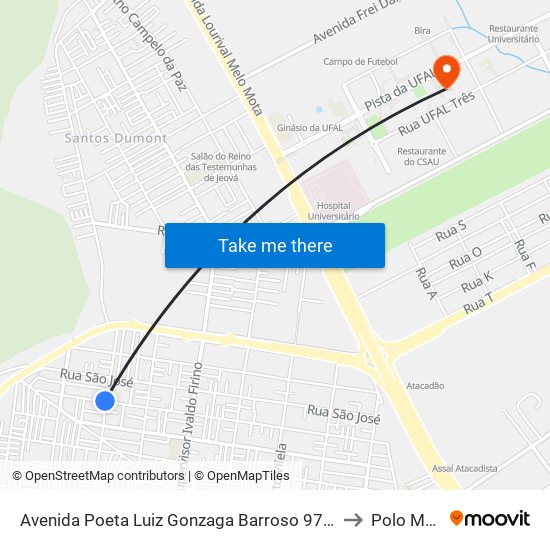 Avenida Poeta Luiz Gonzaga Barroso 97 Clima Bom Maceió - Alagoas Brasil to Polo Maceió Ead map