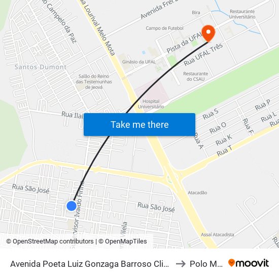 Avenida Poeta Luiz Gonzaga Barroso Clima Bom Maceió - Alagoas 57075 Brasil to Polo Maceió Ead map