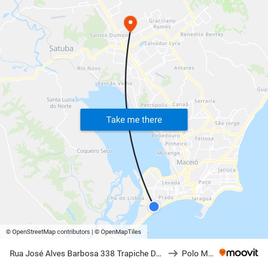 Rua José Alves Barbosa 338 Trapiche Da Barra Maceió - Alagoas 57001 Brasil to Polo Maceió Ead map