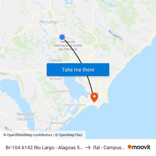 Br-104 6142 Rio Largo - Alagoas 57100-000 Brasil to Ifal - Campus Maceió map