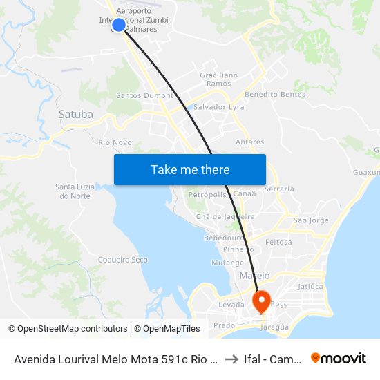 Avenida Lourival Melo Mota 591c Rio Largo - Alagoas 57100-000 Brasil to Ifal - Campus Maceió map