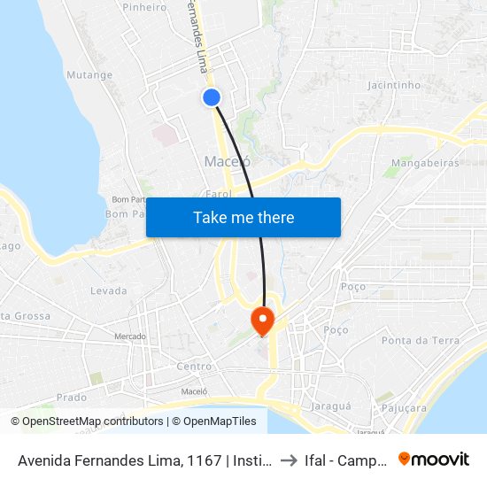 Avenida Fernandes Lima, 1167 | Instituto Zumbi Dos Palmares to Ifal - Campus Maceió map