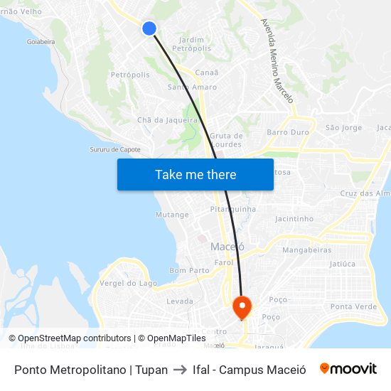 Ponto Metropolitano | Tupan to Ifal - Campus Maceió map