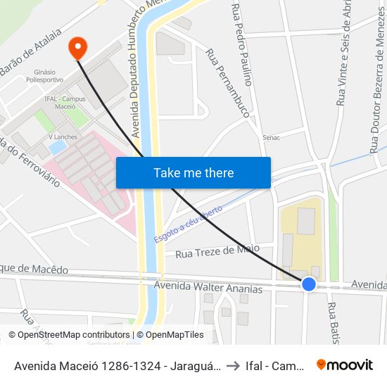 Avenida Maceió 1286-1324 - Jaraguá Maceió - Al 57022-080 Brasil to Ifal - Campus Maceió map