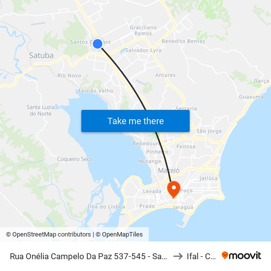 Rua Onélia Campelo Da Paz 537-545 - Santos Dumont Maceió - Al 57075-720 República Federativa Do Brasil to Ifal - Campus Maceió map