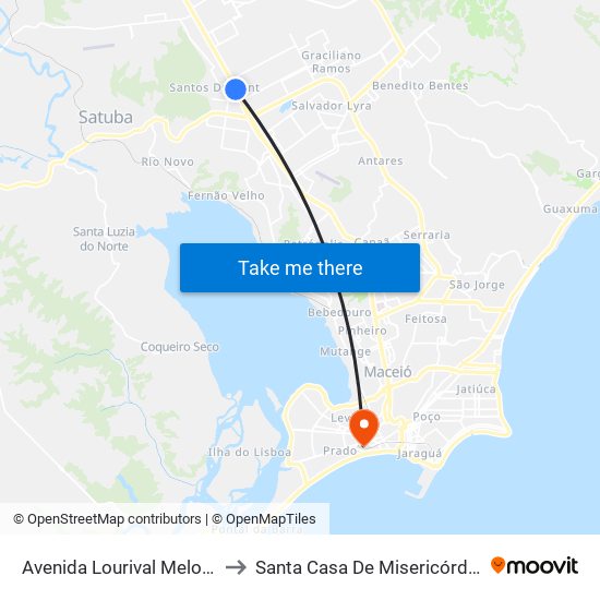 Avenida Lourival Melo Mota | Ufal to Santa Casa De Misericórdia De Maceió map