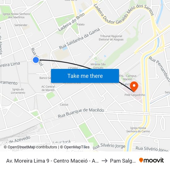 Av. Moreira Lima 9 - Centro Maceió - Al 57020-220 Brasil to Pam Salgadinho map
