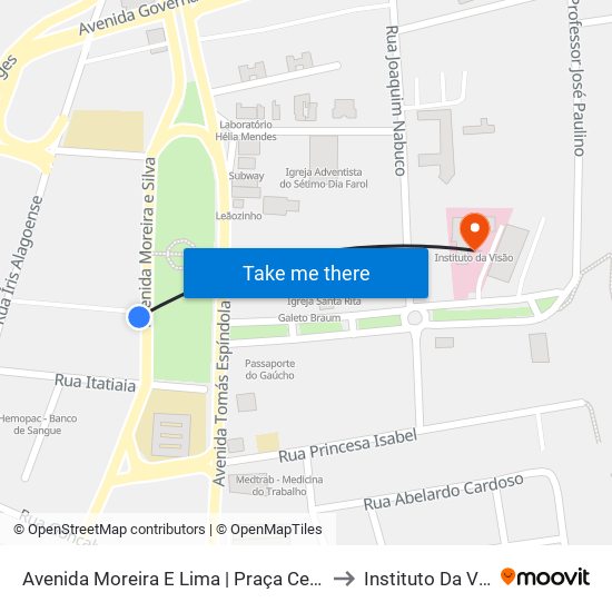 Avenida Moreira E Lima | Praça Centenário to Instituto Da Visão map