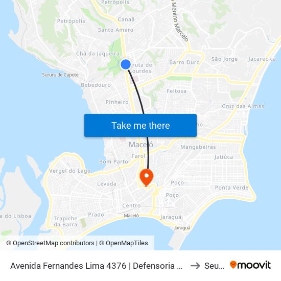 Avenida Fernandes Lima 4376 | Defensoria Pública to Seune map