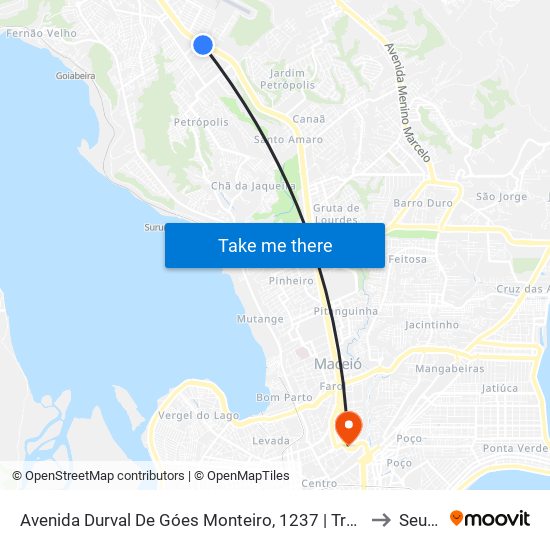 Avenida Durval De Góes Monteiro, 1237 | Tratoral to Seune map