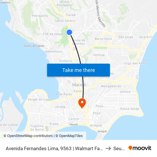 Avenida Fernandes Lima, 9563 | Walmart Farol to Seune map