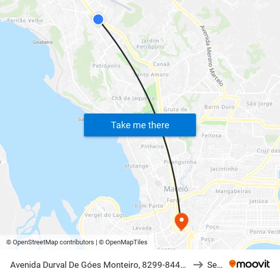 Avenida Durval De Góes Monteiro, 8299-8445 | Dona Valmira to Seune map