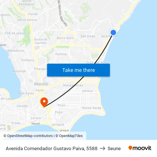 Avenida Comendador Gustavo Paiva, 5588 to Seune map