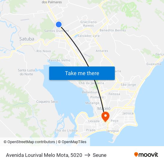 Avenida Lourival Melo Mota, 5020 to Seune map