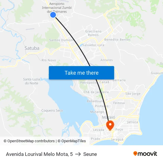 Avenida Lourival Melo Mota, 5 to Seune map