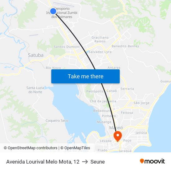 Avenida Lourival Melo Mota, 12 to Seune map