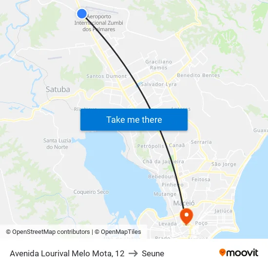 Avenida Lourival Melo Mota, 12 to Seune map