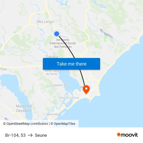 Br-104, 53 to Seune map