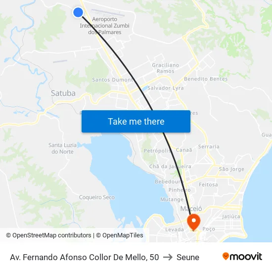 Av. Fernando Afonso Collor De Mello, 50 to Seune map