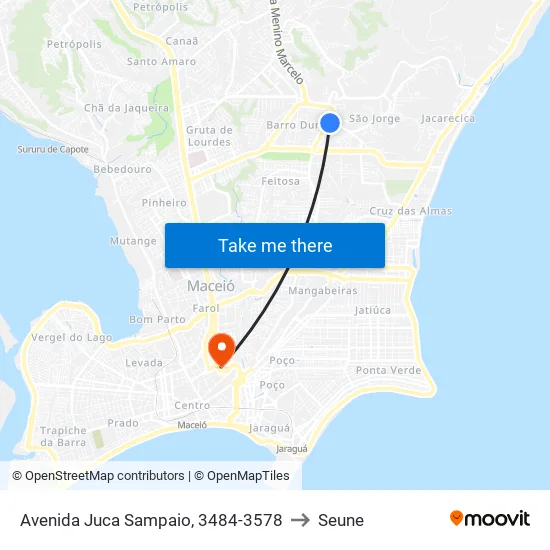 Avenida Juca Sampaio, 3484-3578 to Seune map