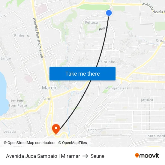 Avenida Juca Sampaio | Miramar to Seune map