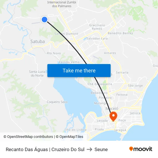 Recanto Das Águas | Cruzeiro Do Sul to Seune map
