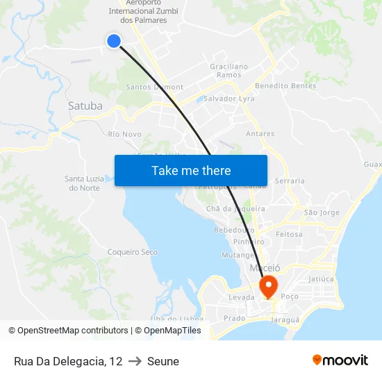 Rua Da Delegacia, 12 to Seune map