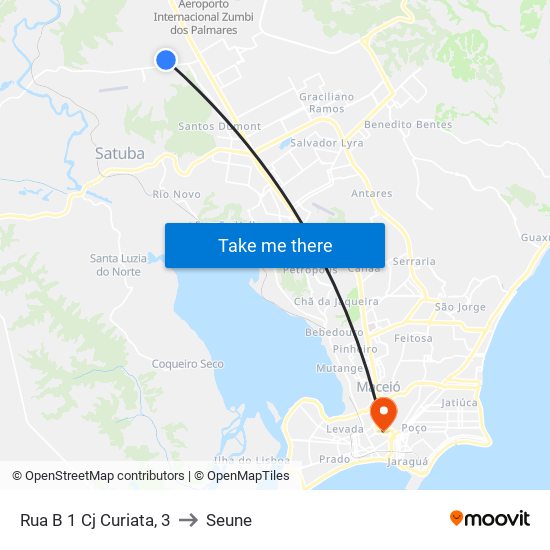 Rua B 1 Cj Curiata, 3 to Seune map