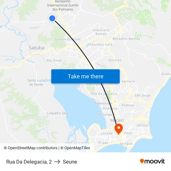 Rua Da Delegacia, 2 to Seune map