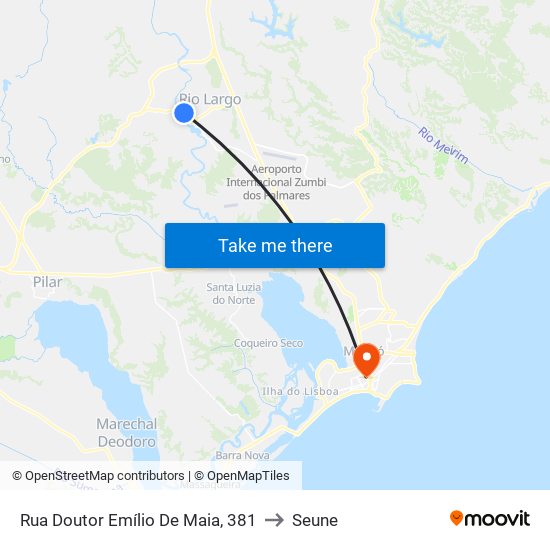 Rua Doutor Emílio De Maia, 381 to Seune map