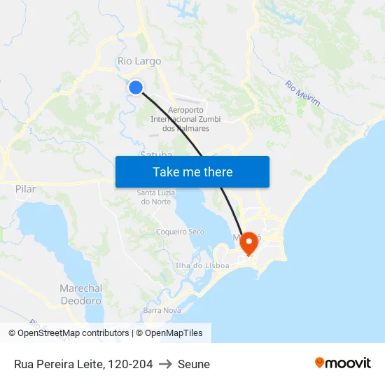 Rua Pereira Leite, 120-204 to Seune map
