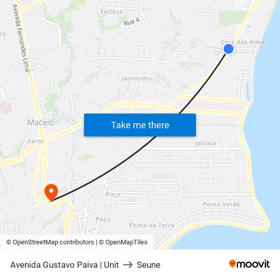 Avenida Gustavo Paiva | Unit to Seune map