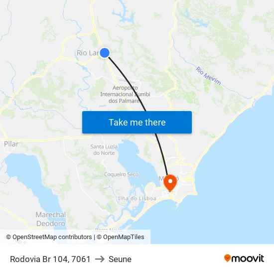 Rodovia Br 104, 7061 to Seune map